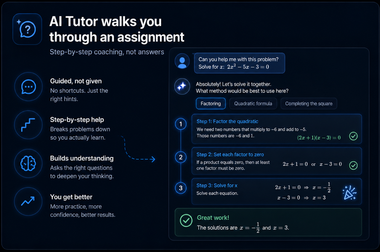 AI Tutor walks you through an assignment